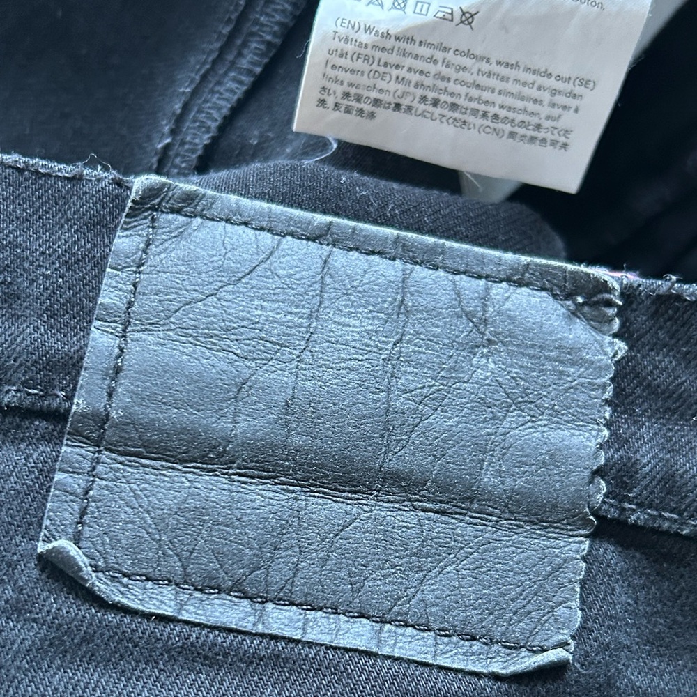 ACNE Studios Max Stay Black Jeans Men's W32 Zip Fly Blå Konst Made In Italy - Picture 11 of 13